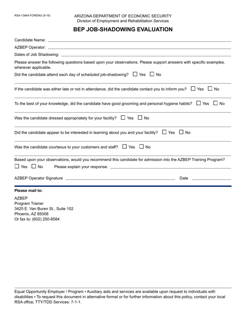 Form RSA-1384A  Printable Pdf