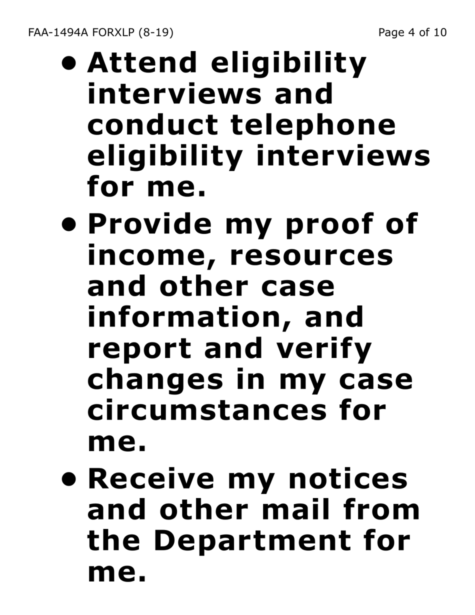 Form FAA-1494A-XLP Authorized Representative Removal (Extra Large Print) - Arizona, Page 4