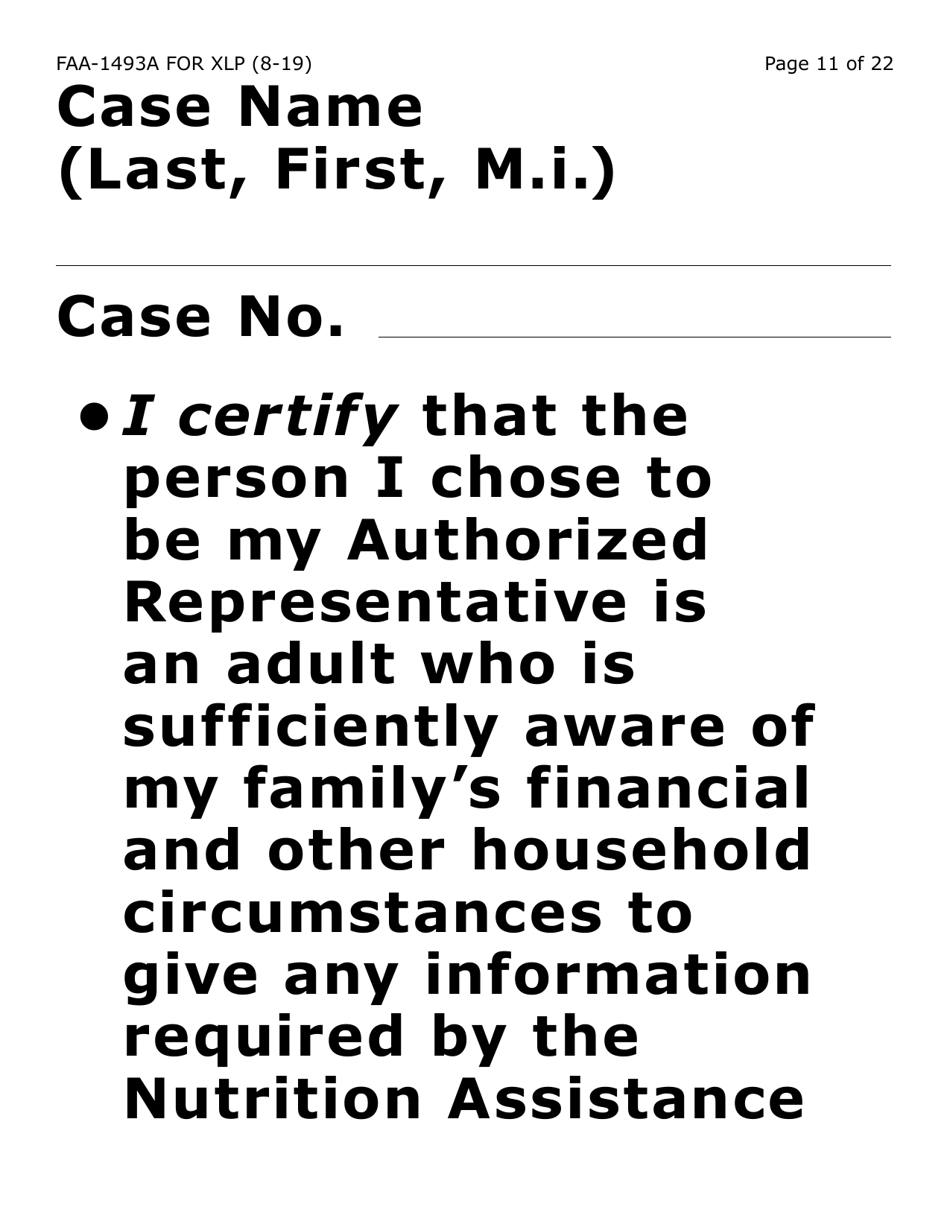 Form FAA-1493A-XLP Authorized Representative Request (Extra Large Print) - Arizona, Page 11