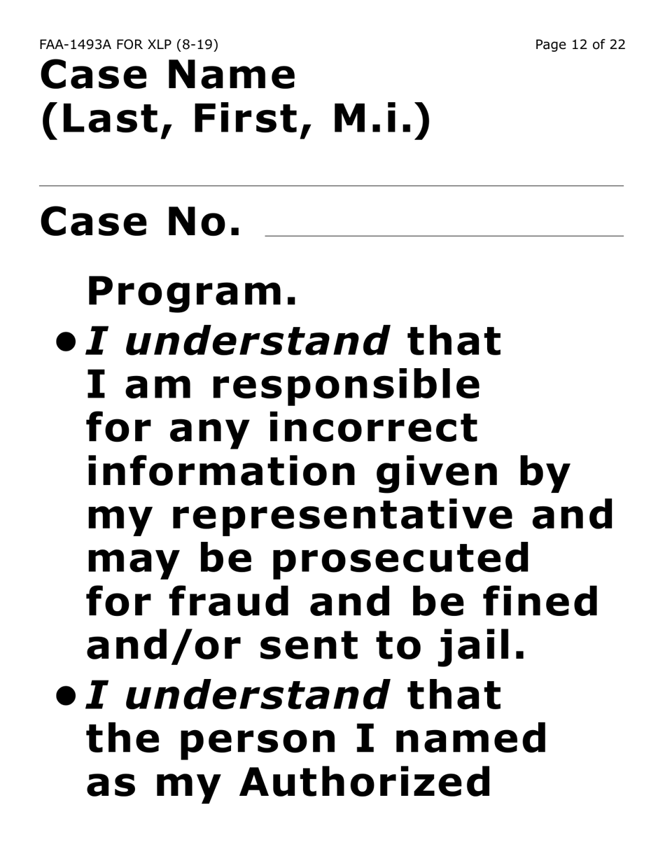 Form FAA-1493A-XLP Authorized Representative Request (Extra Large Print) - Arizona, Page 12