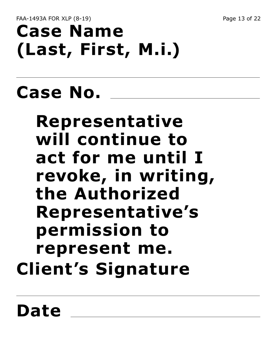Form FAA-1493A-XLP Authorized Representative Request (Extra Large Print) - Arizona, Page 13