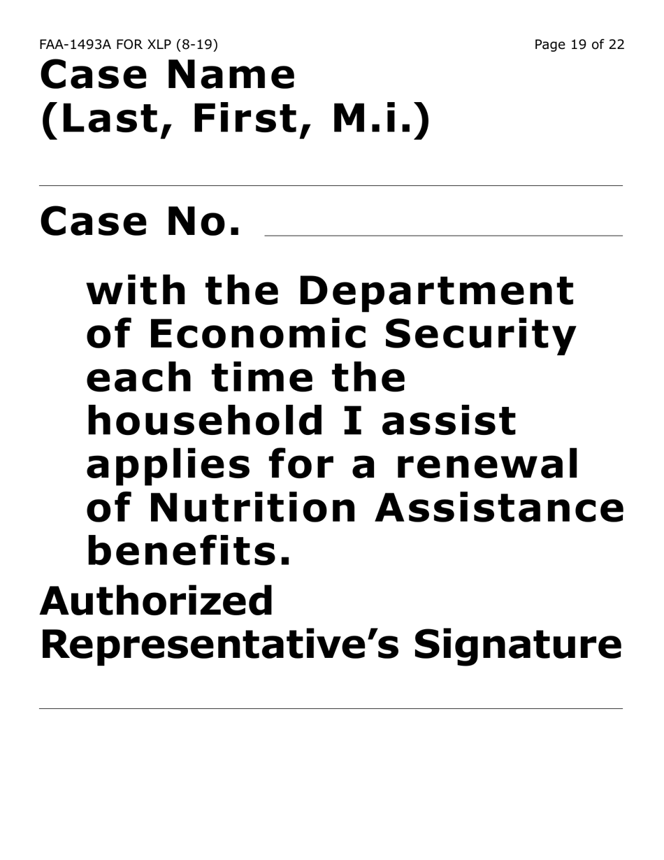 Form FAA-1493A-XLP Authorized Representative Request (Extra Large Print) - Arizona, Page 19