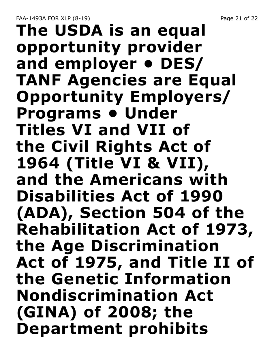Form FAA-1493A-XLP Authorized Representative Request (Extra Large Print) - Arizona, Page 21