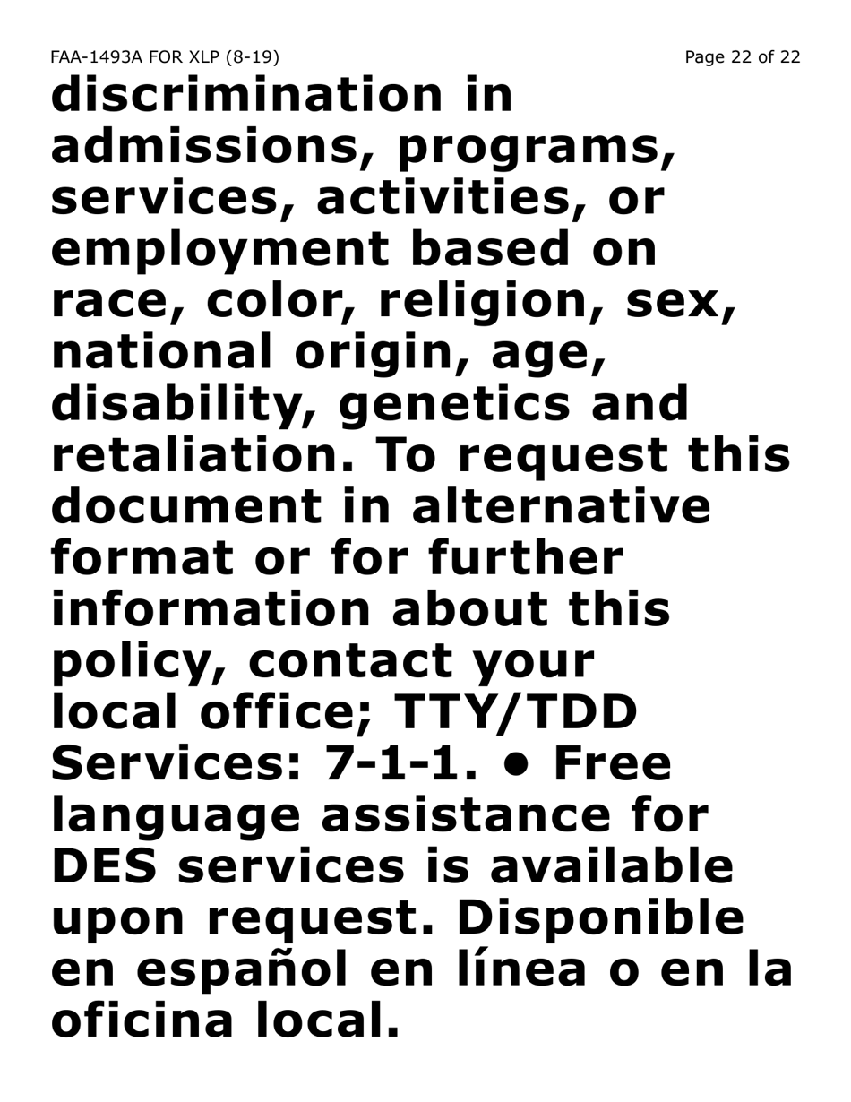 Form FAA-1493A-XLP Authorized Representative Request (Extra Large Print) - Arizona, Page 22