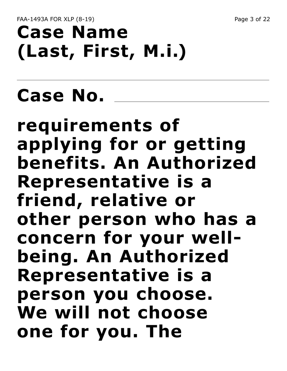 Form FAA-1493A-XLP Authorized Representative Request (Extra Large Print) - Arizona, Page 3