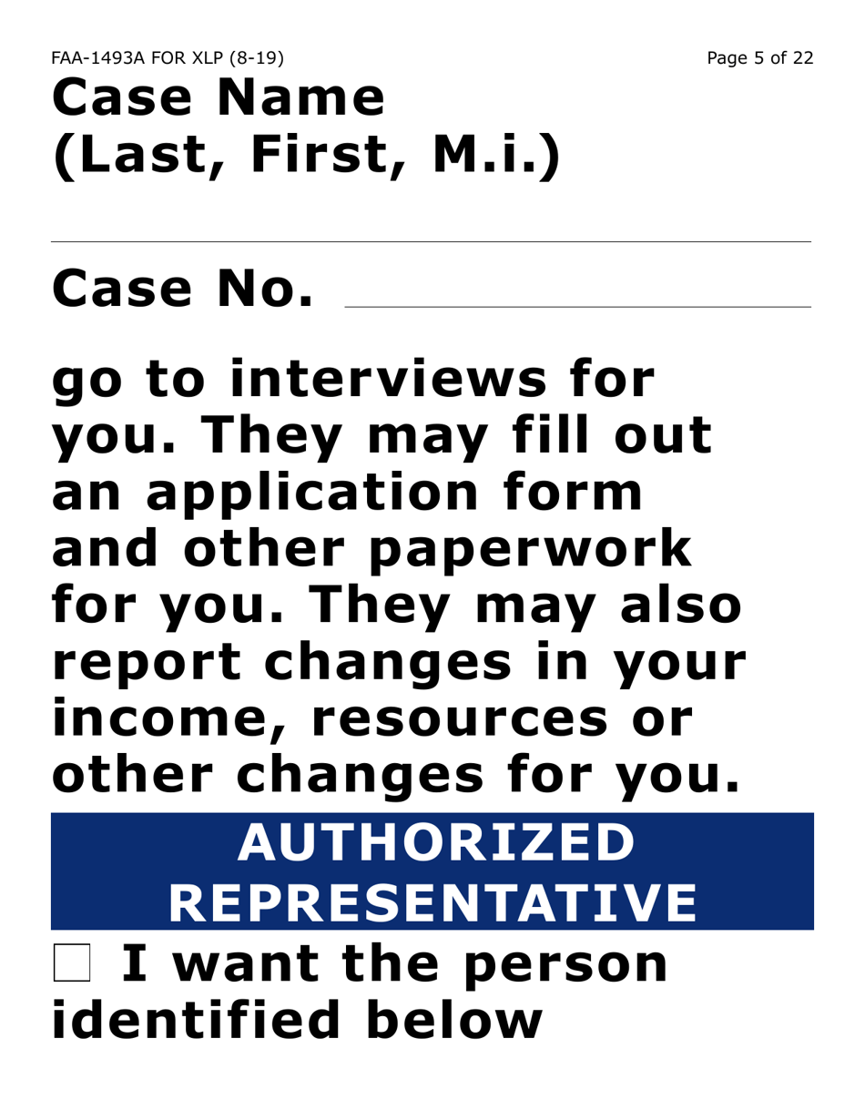 Form FAA-1493A-XLP Authorized Representative Request (Extra Large Print) - Arizona, Page 5