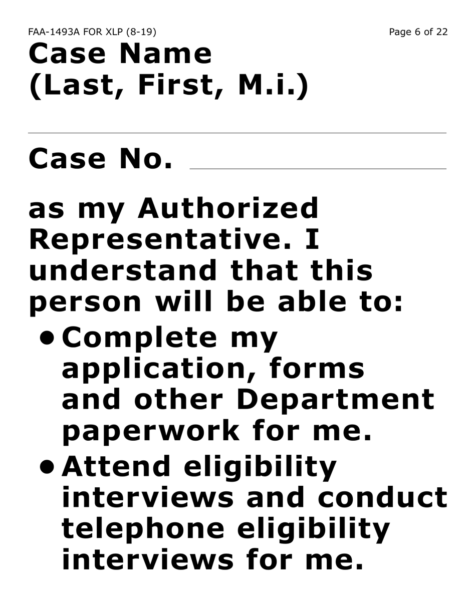 Form FAA-1493A-XLP Authorized Representative Request (Extra Large Print) - Arizona, Page 6