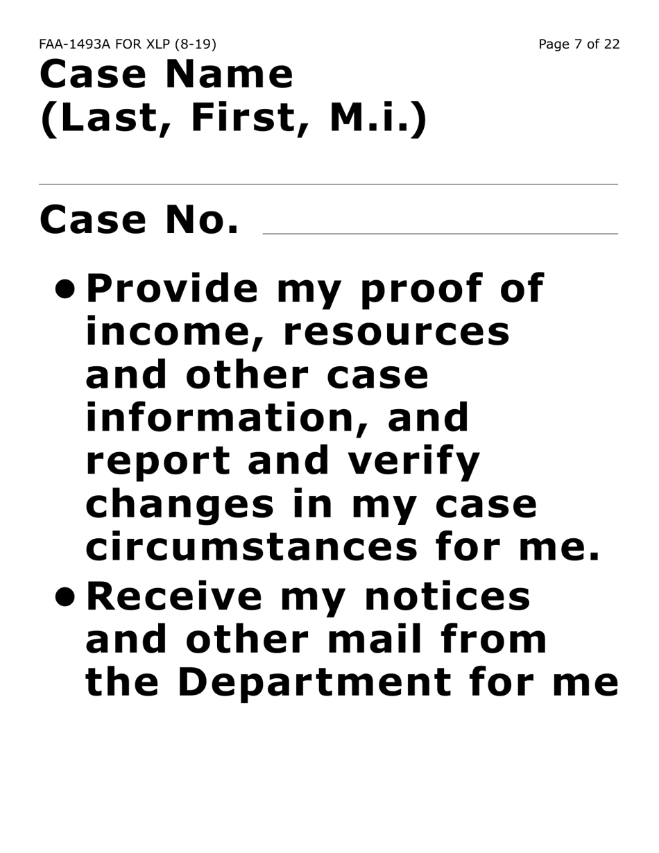 Form FAA-1493A-XLP Authorized Representative Request (Extra Large Print) - Arizona, Page 7
