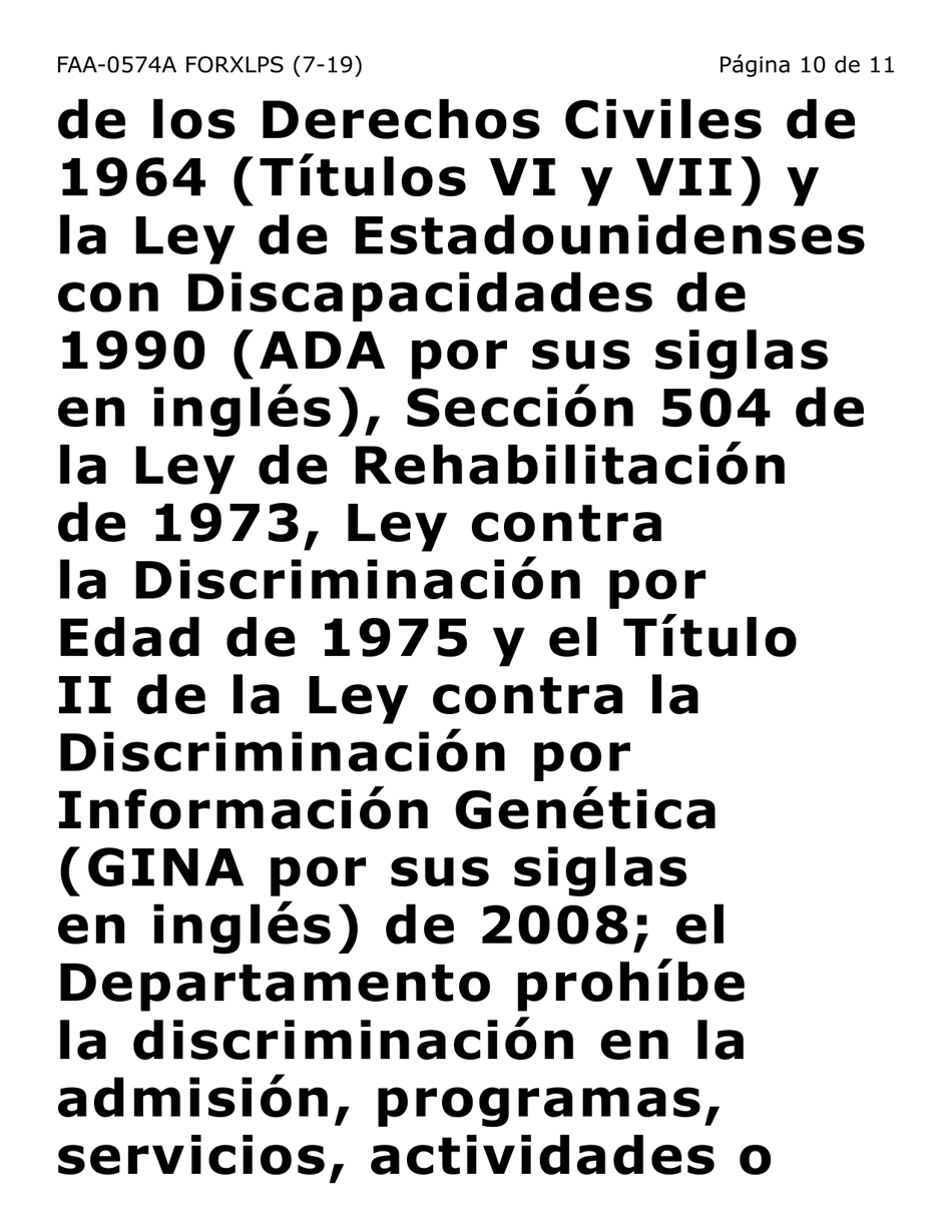 Formulario FAA-0574A-XLPS Retirar O Suspender Beneficios / Solicitud De Apelacion (Letra Extra Grande) - Arizona (Spanish), Page 10