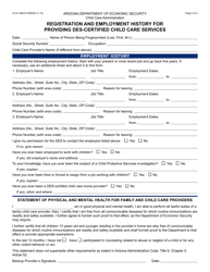 Form CCA-1260A &quot;Back up Provider Application&quot; - Arizona, Page 2
