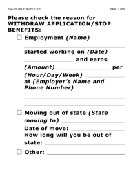 Form FAA-0574A-LP Withdrawal or Stop Benefits/Appeal Request (Large Print) - Arizona, Page 3