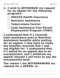 Form FAA-0574A-LP Withdrawal or Stop Benefits/Appeal Request (Large Print) - Arizona, Page 4