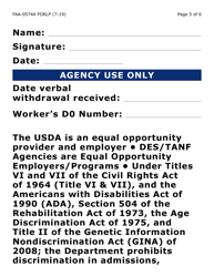 Form FAA-0574A-LP Withdrawal or Stop Benefits/Appeal Request (Large Print) - Arizona, Page 5