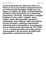 Form FAA-1249A-LP Verification of Disability (Large Print) - Arizona (English/Spanish), Page 13