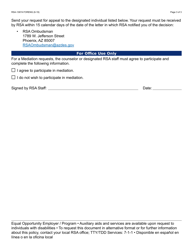 Form RSA-1367A Request for Appeal - Arizona, Page 3