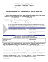 Form UIB-1091A Agreement for Direct Deposit - Arizona, Page 2