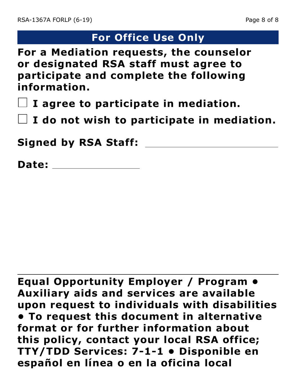 Form RSA-1367A-LP Request for Appeal (Large Print) - Arizona, Page 8