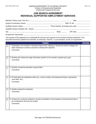 Form DDD-1403F Job Search Agreement - Individual Supported Employment Services - Arizona
