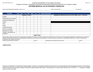Formulario SNA-1046A-S Informe Mensual De Actividades Laborales - Arizona (Spanish), Page 3