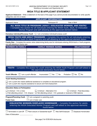 Form WIO-1027A Wioa Title Ib Applicant Statement - Arizona