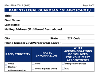 Form RSA-1298A-LP Referral Form (Large Print) - Arizona, Page 3
