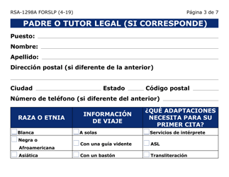 Formulario RSA-1298A-S-LP Formulario De Recomendacion (Letra Grande) - Arizona (Spanish), Page 3