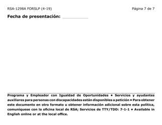 Formulario RSA-1298A-S-LP Formulario De Recomendacion (Letra Grande) - Arizona (Spanish), Page 7