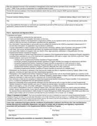 Form FNS-252-2 Usda Supplemental Nutrition Assistance Program Application for Meal Services, Page 4