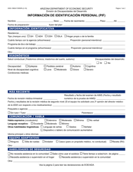 Document preview: Formulario DDD-1985A-S Informacion De Identificacion Personal (PIF) - Arizona (Spanish)