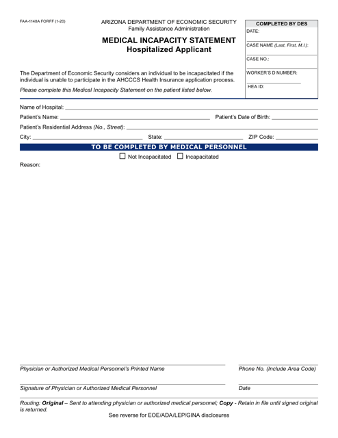 Form FAA-1148A  Printable Pdf