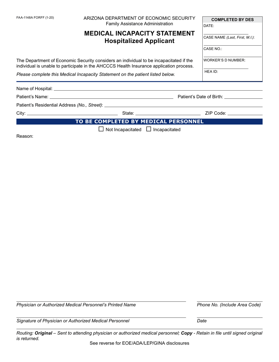 Form Faa 1148a Fill Out Sign Online And Download Fillable Pdf Arizona Templateroller 9532