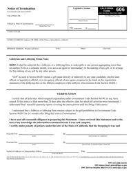 Form 606 Notice of Termination - California, Page 2