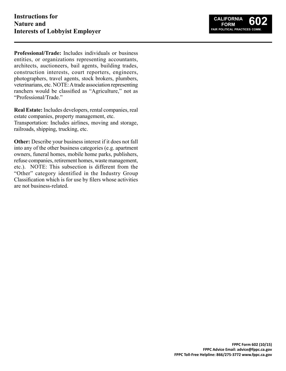 Form 602 Lobbying Firm Activity Authorization - California, Page 5