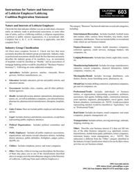 Form 603 Lobbyist Employer or Lobbying Coalition Registration Statement - California, Page 5