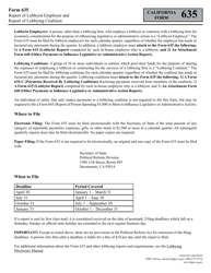 Form 635 Report of Lobbyist Employer and Report of Lobbying Coalition - California