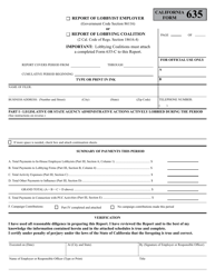 Form 635 Report of Lobbyist Employer and Report of Lobbying Coalition - California, Page 2