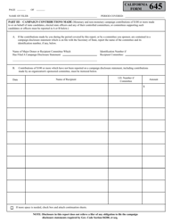 Form 645 Report of Persons Spending $5,000 or More to Influence Legislative or Administrative Action - California, Page 6