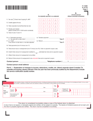 Form F-1120X Amended Florida Corporate Income/Franchise Tax Return - Florida, Page 2