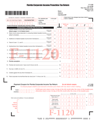 Form F-1120 Florida Corporate Income/Franchise Tax Return - Florida
