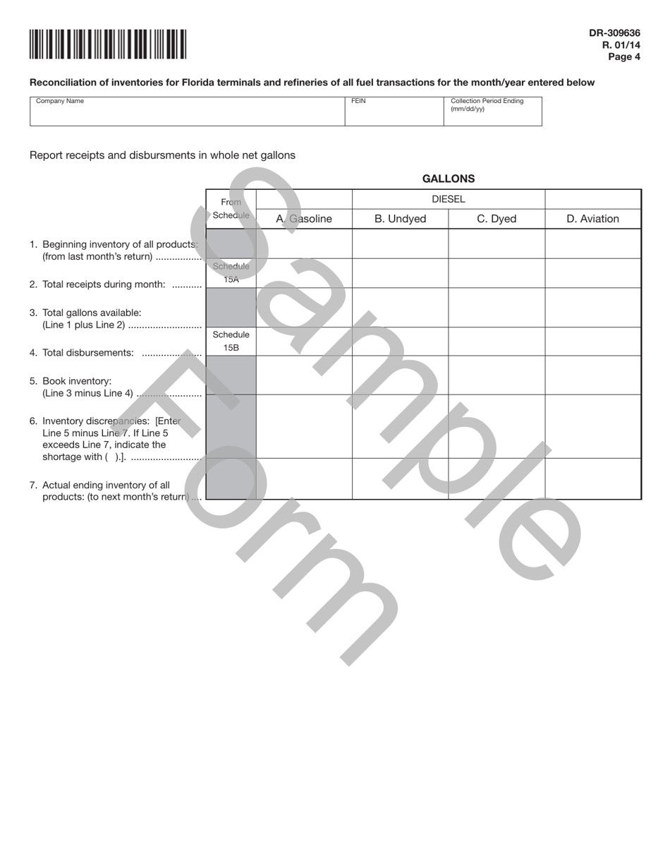Form DR-309636 Terminal Operator Information Return - Florida, Page 4
