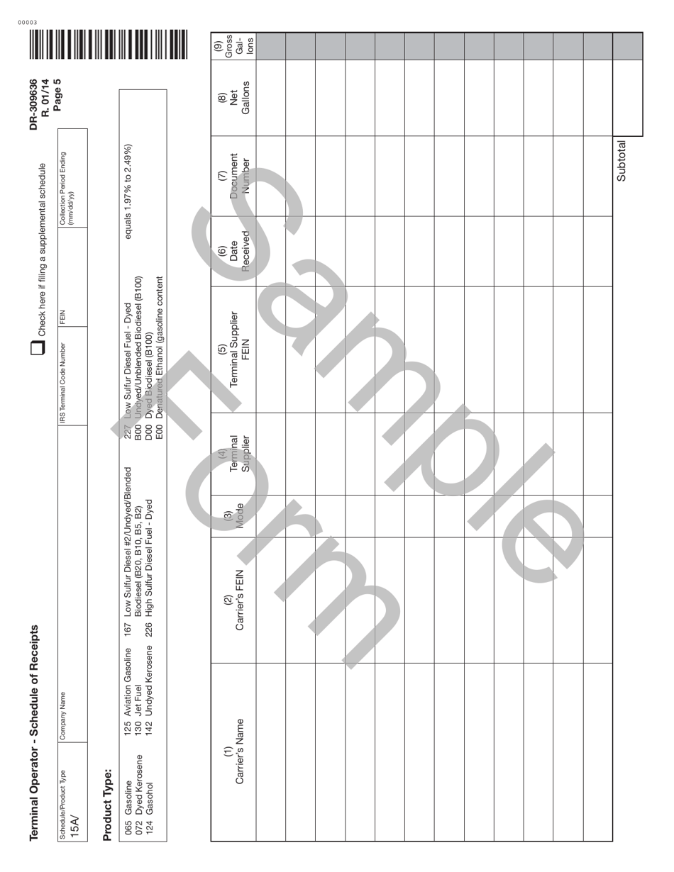 Form DR-309636 Terminal Operator Information Return - Florida, Page 5