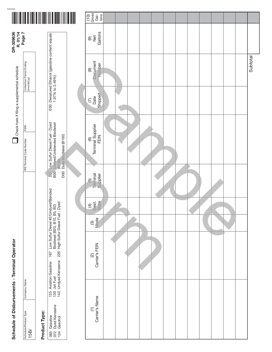 Form DR-309636 Terminal Operator Information Return - Florida, Page 7
