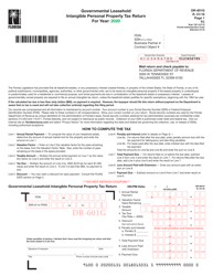Form DR-601G Governmental Leasehold Intangible Personal Property Tax Return - Florida