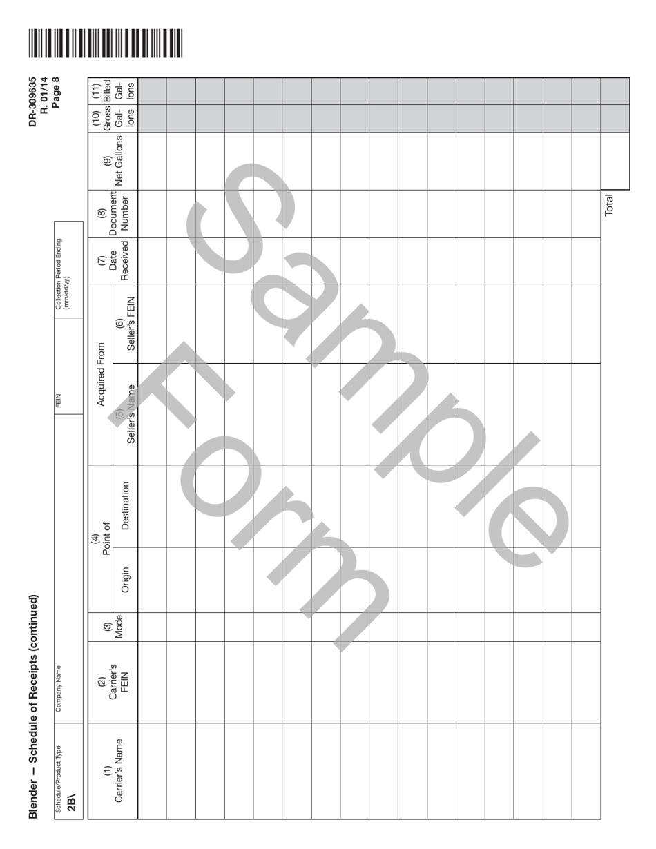Form DR-309635 Blender Fuel Tax Return - Florida, Page 8