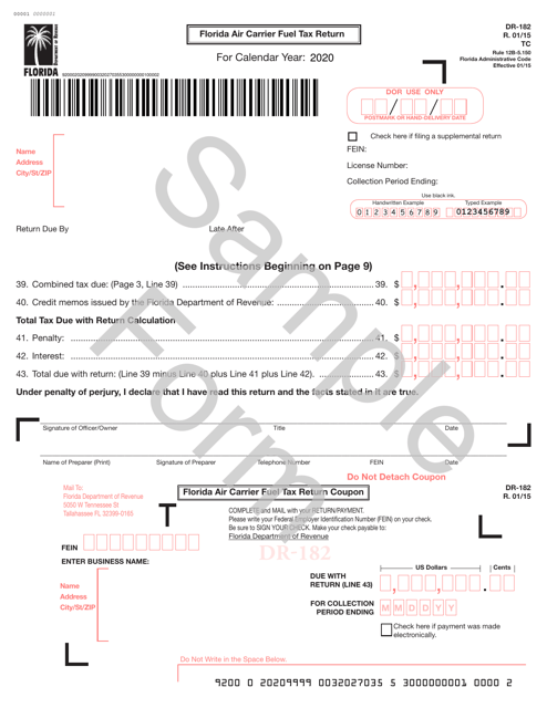 Form DR-182 2020 Printable Pdf