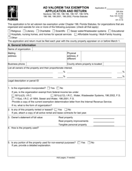 Form DR-504 Ad Valorem Tax Exemption Application and Return - Florida