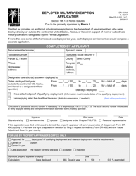 Document preview: Form DR-501M Deployed Military Exemption Application - Florida