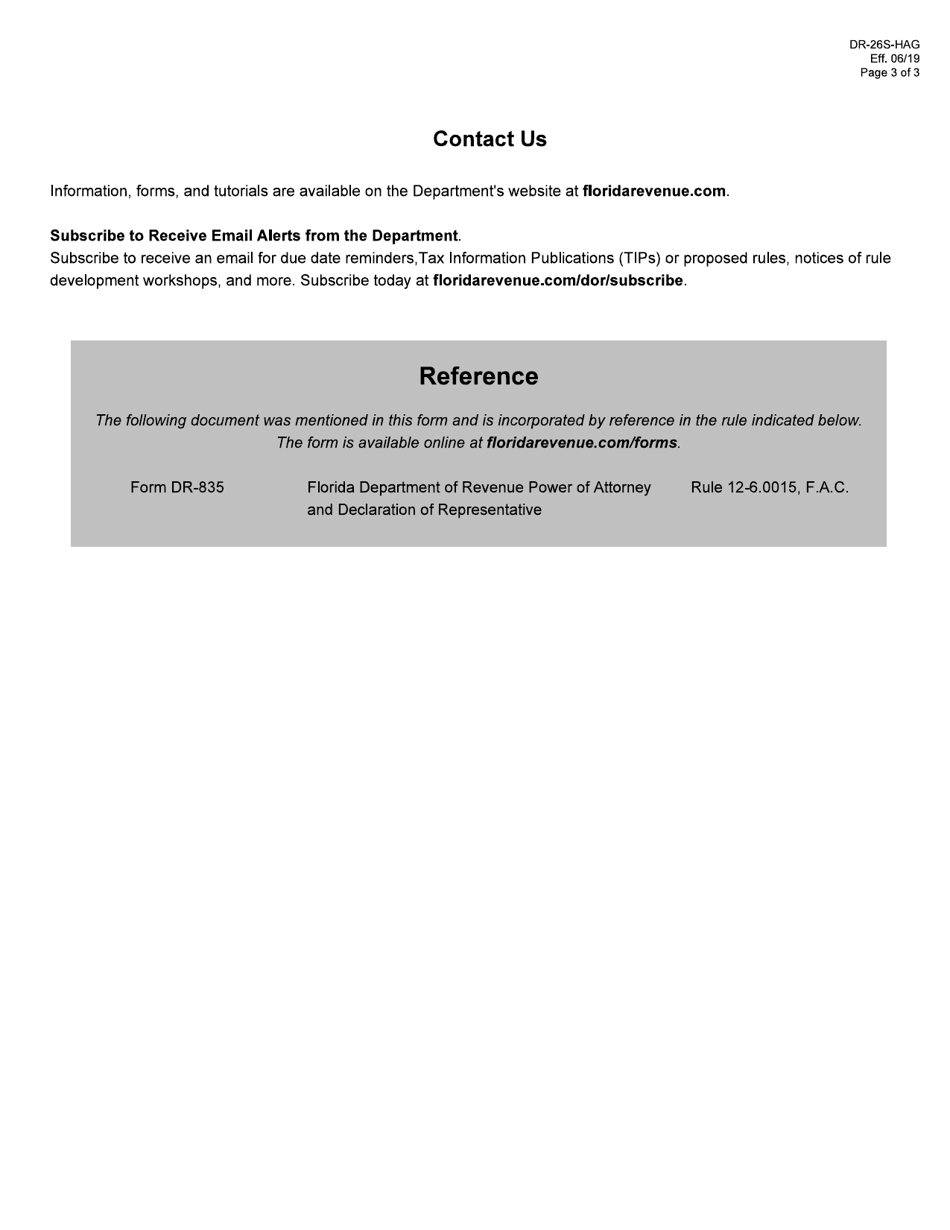 Form DR-26S-HAG Application for Refund - Certain Farming Materials Damaged by Hurricane Michael - Florida, Page 3