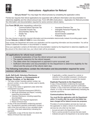 Document preview: Instructions for Form DR-26 Application for Refund - Florida
