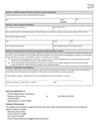 Form DR-117100 Florida Tax Credit Scholarship Program for Commercial Rental Property Application to Change a Credit Allocation - Florida, Page 2